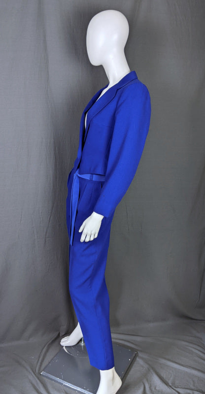 1980s Cobalt Blue Trouser Suit | Hasco | XS