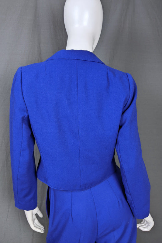 1980s Cobalt Blue Trouser Suit | Hasco | XS