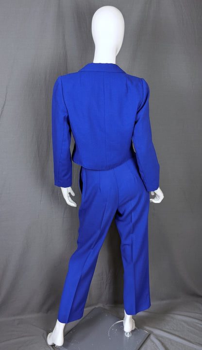 1980s Cobalt Blue Trouser Suit | Hasco | XS