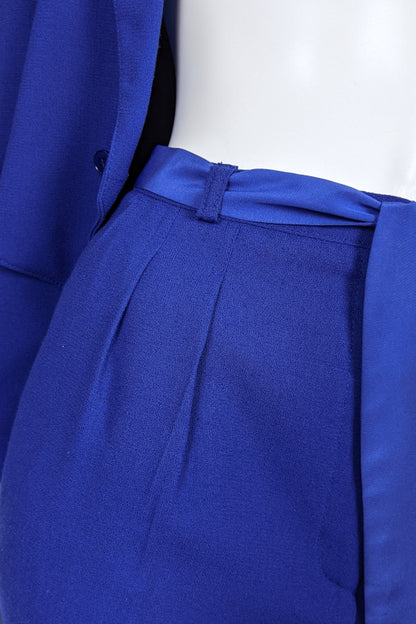 1980s Cobalt Blue Trouser Suit | Hasco | XS