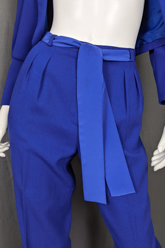 1980s Cobalt Blue Trouser Suit | Hasco | XS