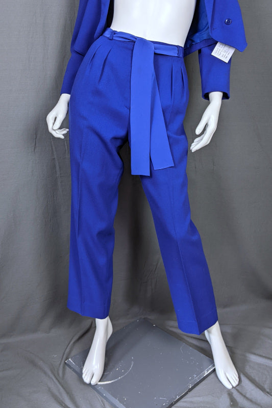 1980s Cobalt Blue Trouser Suit | Hasco | XS