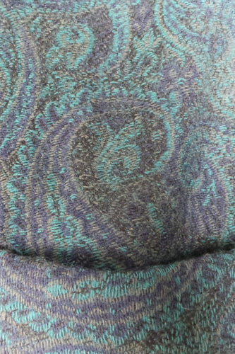 1980s Teal Paisley Wool Shirt & Skirt Set | M