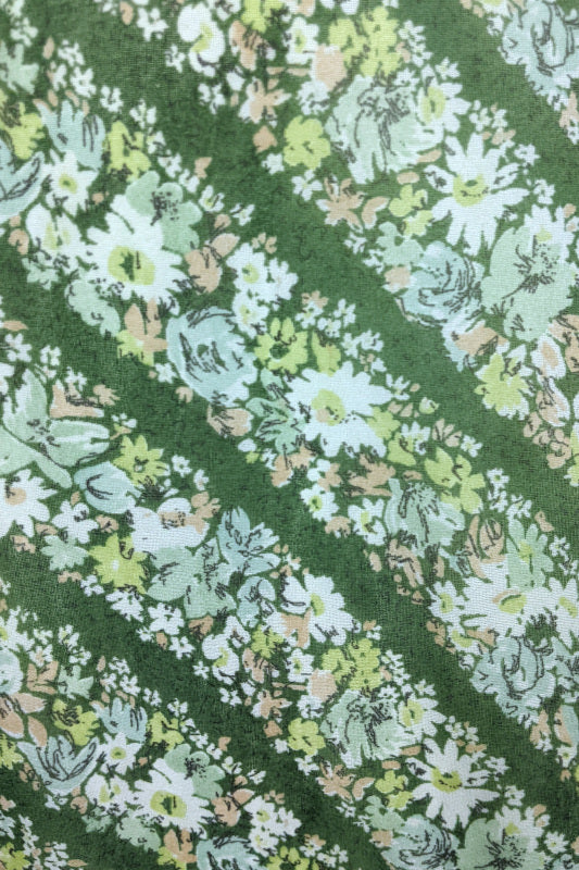 1960s Green Floral Stripe Maxi Dress | Miss Parisienne | 2XL