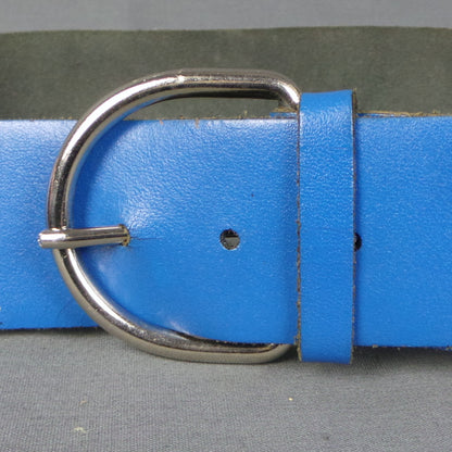 1970s Cobalt Blue Vintage Leather Belt