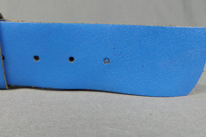 1970s Cobalt Blue Leather Belt | L