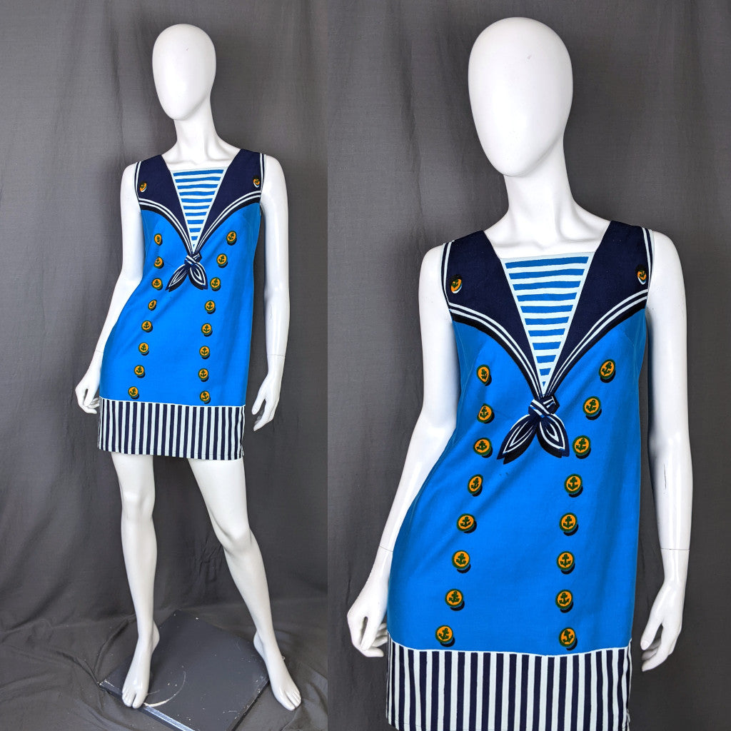 1960s Trompe L'Oeil Printed Sailor Vintage Mini Dress | Ein Fink Kleid