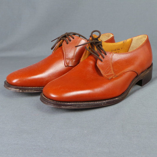 1960s Deadstock Brown Leather Smart Shoes | Goliath | UK 7