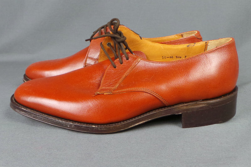 1960s Deadstock Brown Leather Smart Shoes | Goliath | UK 7