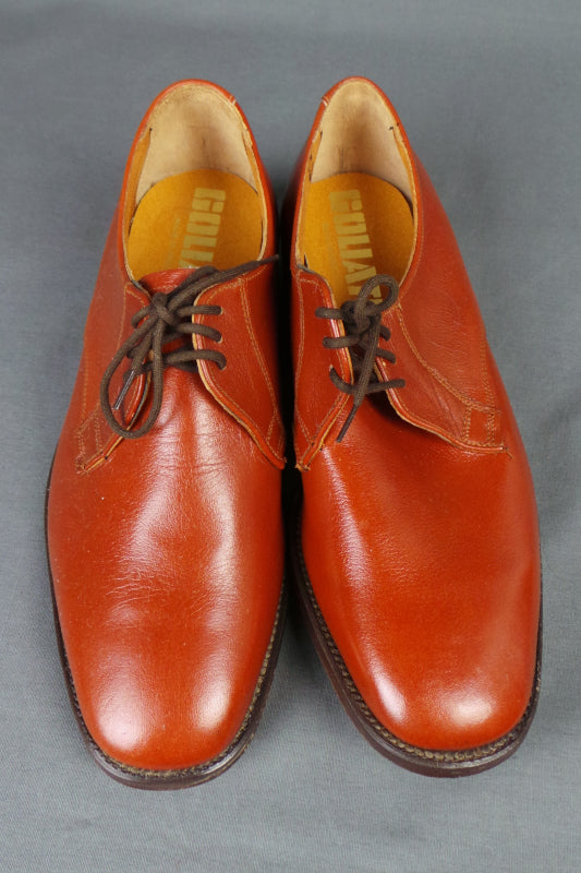 1960s Deadstock Brown Leather Smart Shoes | Goliath | UK 7