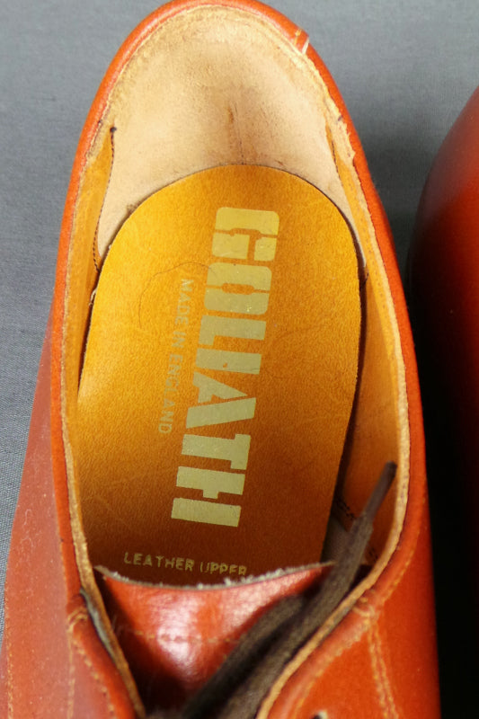 1960s Deadstock Brown Leather Smart Shoes | Goliath | UK 7