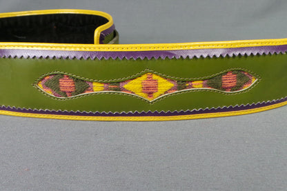 1980s Green Tapestry Waist Belt | Daniel Hechter | S
