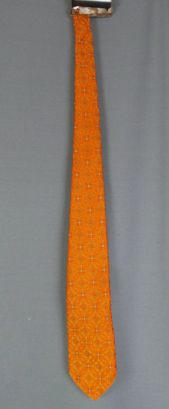 1970s Orange and Blue Vintage Mens Tie | John Colliner