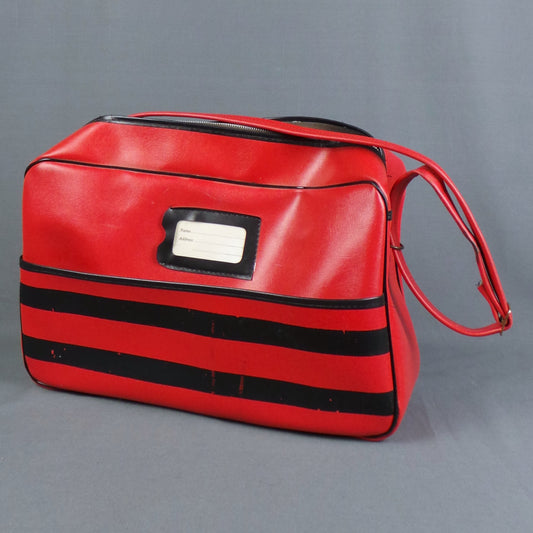 1970s Red and Black Vinyl Vintage Shoulder Bag