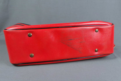 1970s Red and Black Vinyl Shoulder Bag