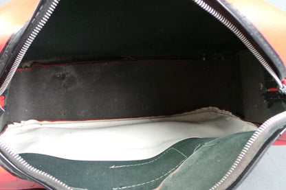 1970s Red and Black Vinyl Shoulder Bag