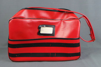 1970s Red and Black Vinyl Shoulder Bag