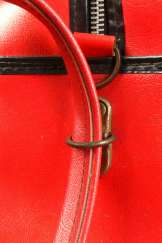 1970s Red and Black Vinyl Shoulder Bag