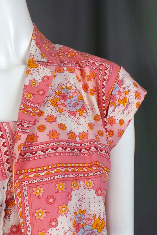 1960s Pink Bandana Dress & Jacket | XS