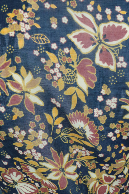 1970s Black & Brown Floral Sheer Blouse | St Michael | S