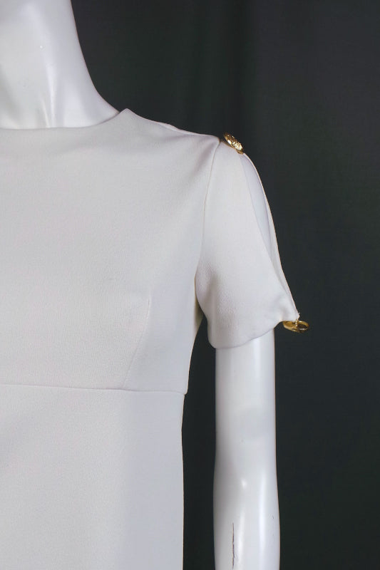 1960s White 'Cold Shoulder' Mini Dress | Polly Peck | S