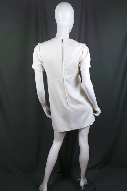 1960s White 'Cold Shoulder' Mini Dress | Polly Peck | S