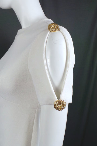 1960s White 'Cold Shoulder' Mini Dress | Polly Peck | S