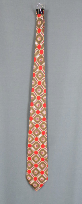 1970s Brown and Red Wide Vintage Mens Tie | Austin Reed