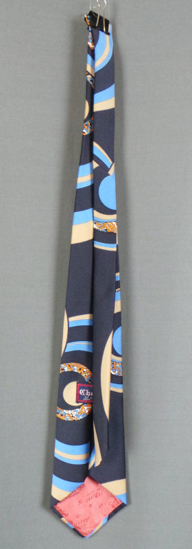 1970s Blue Paisley Swirl Wide Tie | Charles of London