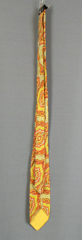 1960s Acid Yellow Paisley Silk Tie