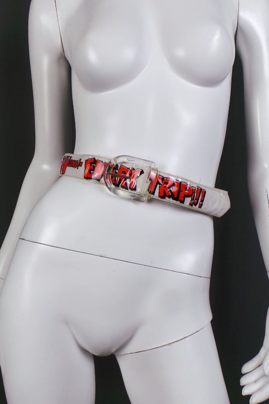 1970s White and Red Rare Advertising Belt | XS