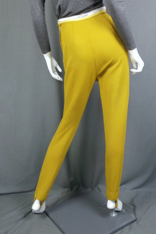 1960s Chartreuse Stirrup Trousers | Jaeger | XS