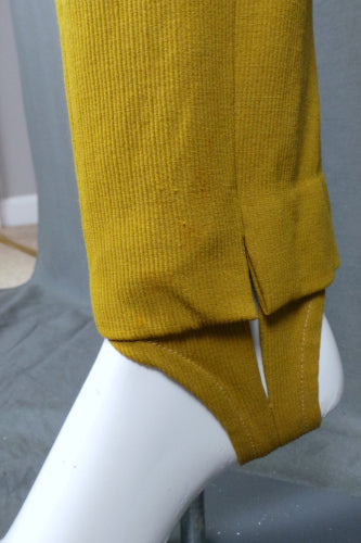 1960s Chartreuse Stirrup Trousers | Jaeger | XS