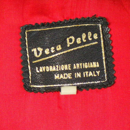 1970 Italian Black Leather Biker Jacket | 2XL