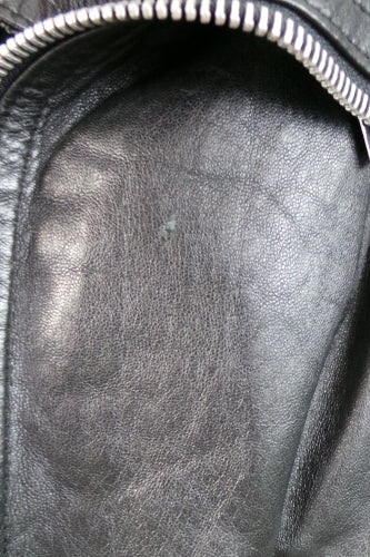 1970 Italian Black Leather Biker Jacket | 2XL