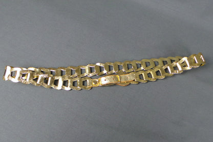 1970s Gold Leather Plaited Belt | M