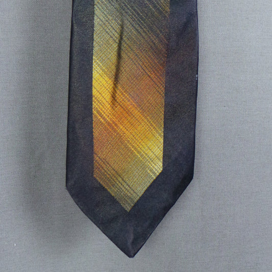 1970s Black and Amber Ombre Silk Vintage Mens Tie, by Pierre Cardin