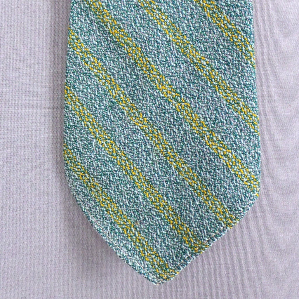 1960s Jade Striped Wool Vintage Mens Tie | Craigmill