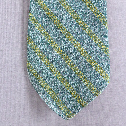 1960s Jade and Sage Striped Wool Vintage Mens Tie, by Craigmill