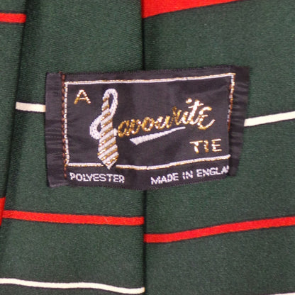 1970s Green Stripe Tennis Print Tie