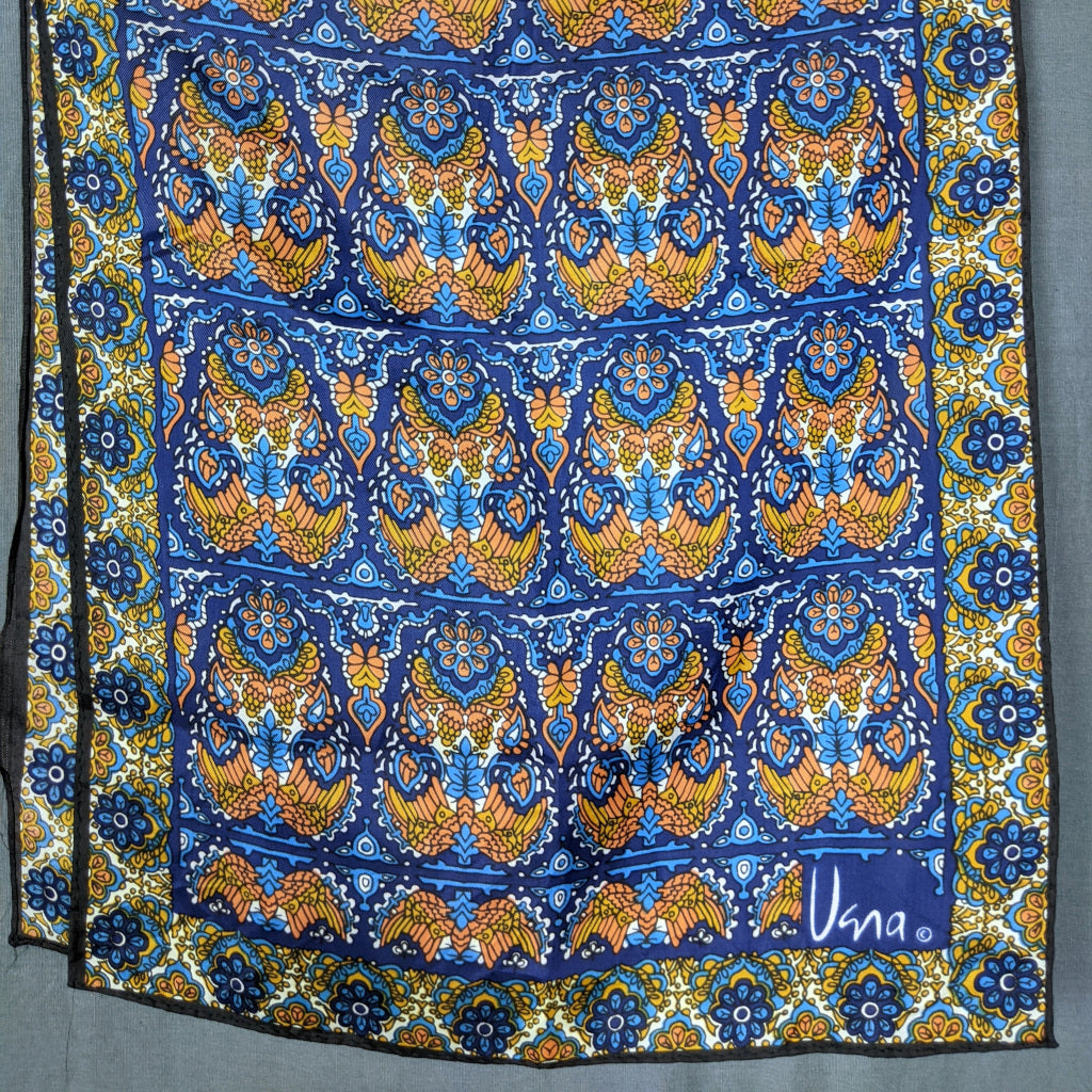 1970s Blue and Orange Long Scarf | Vera Neumann