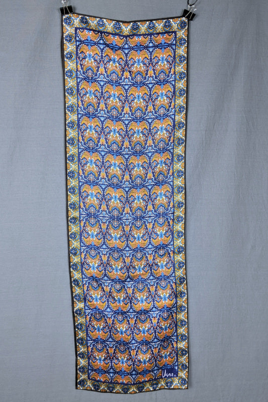 1970s Blue and Orange Long Scarf | Vera Neumann