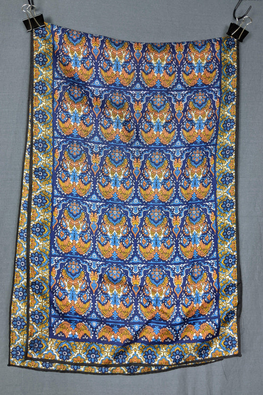 1970s Blue and Orange Long Scarf | Vera Neumann