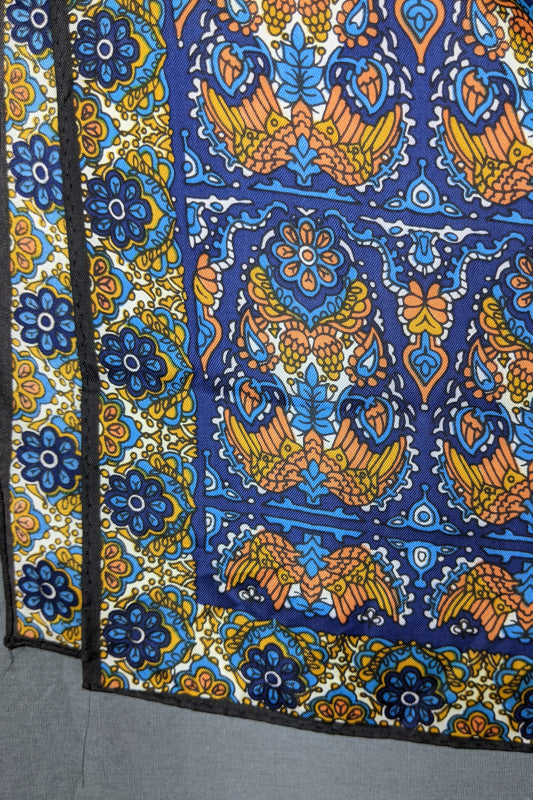 1970s Blue and Orange Long Scarf | Vera Neumann