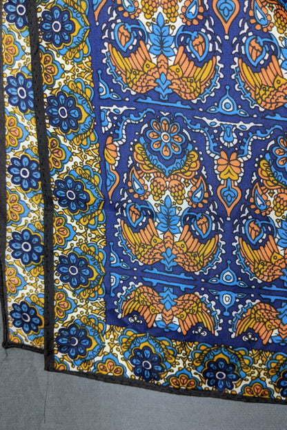 1970s Blue and Orange Long Scarf | Vera Neumann