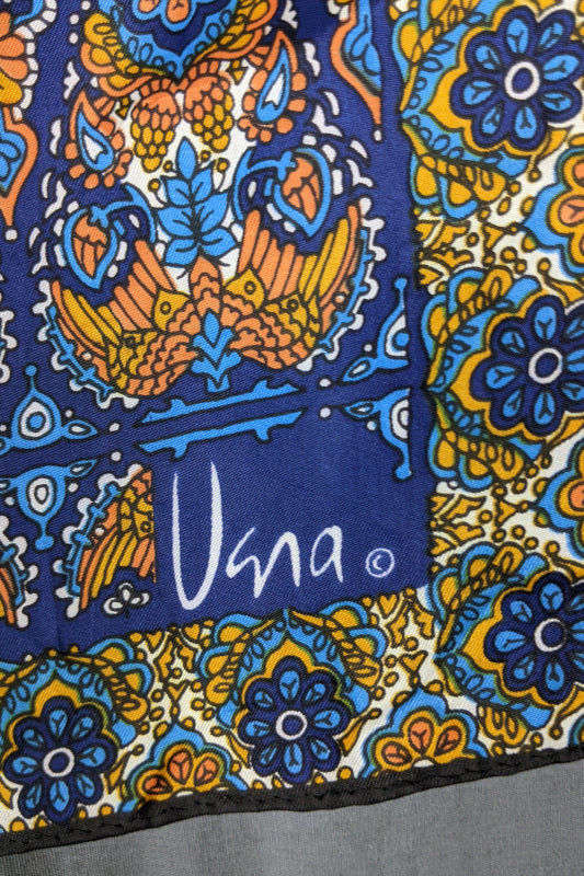 1970s Blue and Orange Long Scarf | Vera Neumann