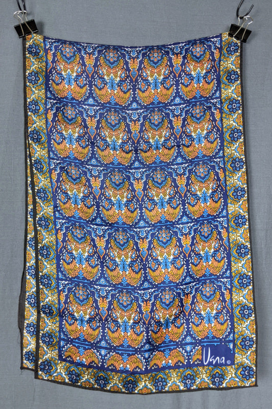 1970s Blue and Orange Long Scarf | Vera Neumann
