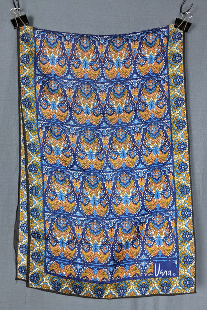 1970s Blue and Orange Long Scarf | Vera Neumann
