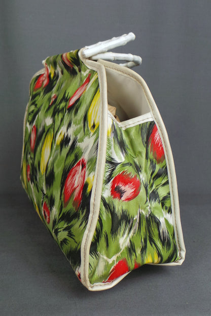 1950s Tulip and Grass Print Vinyl Bag