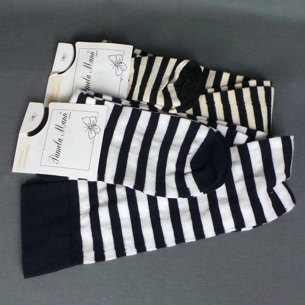 1980s Deadstock Striped Vintage Knee Socks | Pamela Mann